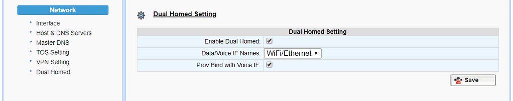 Dual-Homed Mode for isolated voice network